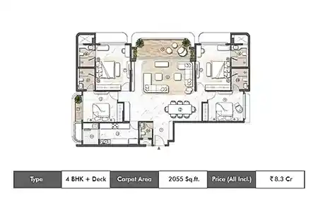 4 BHK-2055 Sq.ft